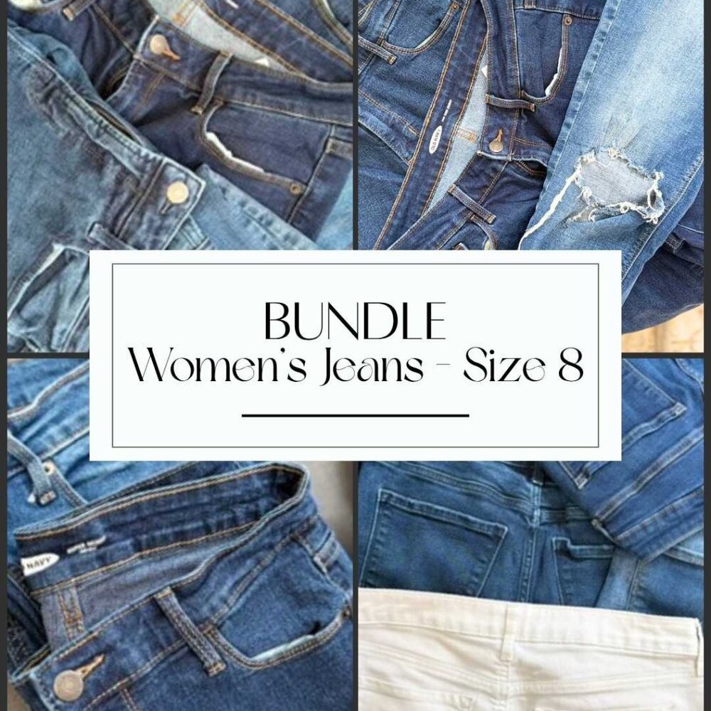 👖 ✨ Women's Old Navy Jeans BUNDLE - Size 8 - 7 PAIRS - Excellent Condition!